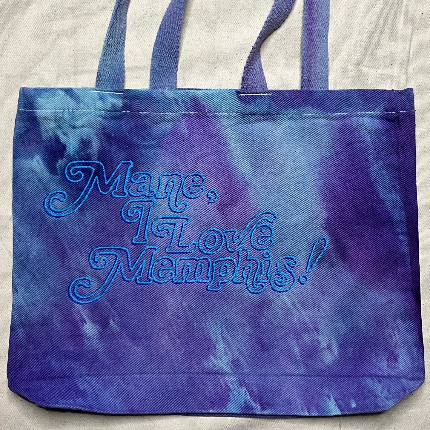 “Mane, I Love Memphis!” Trippy Drippy Tote, Tiger Blue