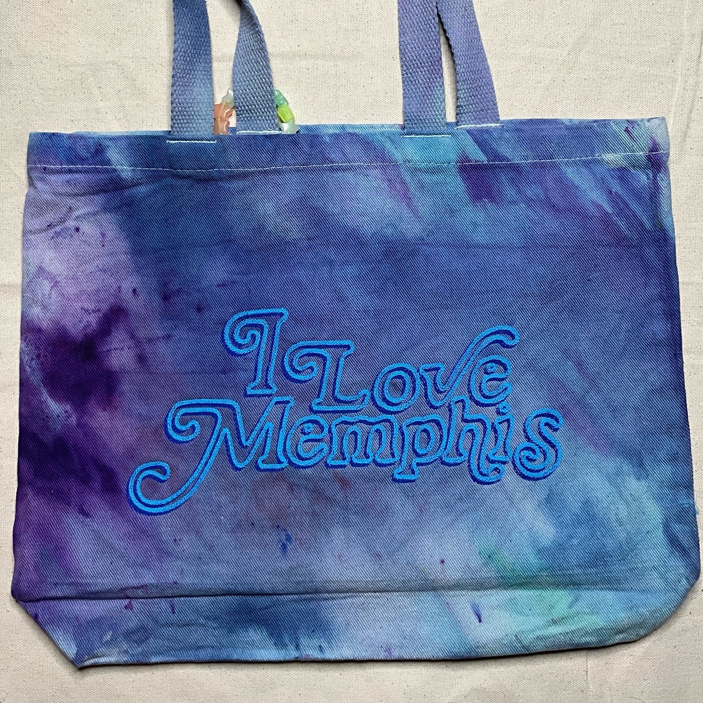 “I Love Memphis” Trippy Drippy Tote, Tiger Blue