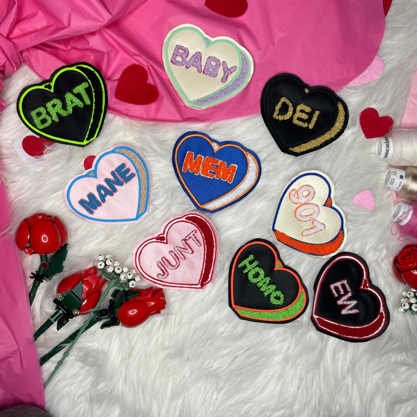 LUVR GRL IRL Custom Sweetheart Patches