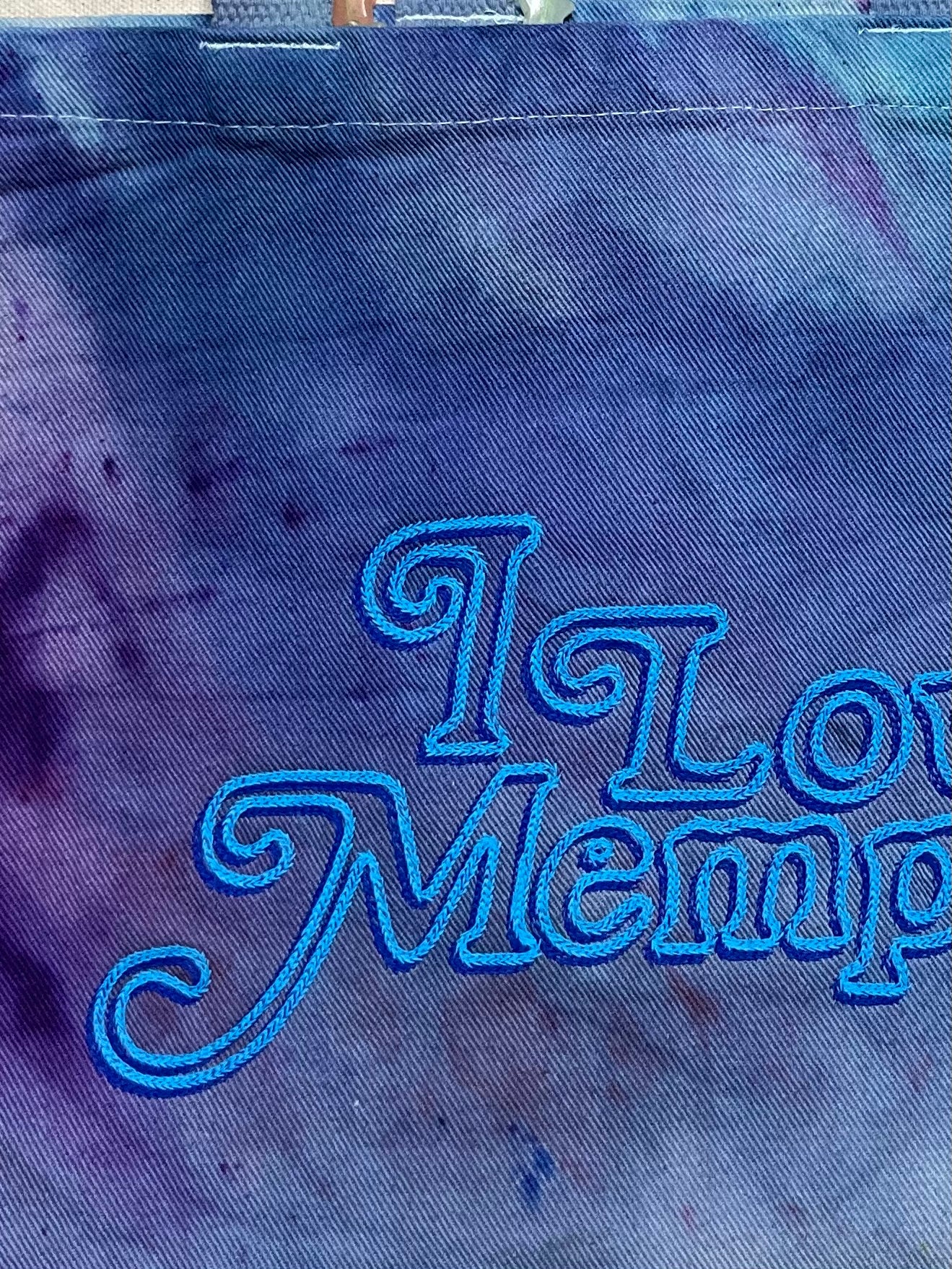 “I Love Memphis” Trippy Drippy Tote, Tiger Blue