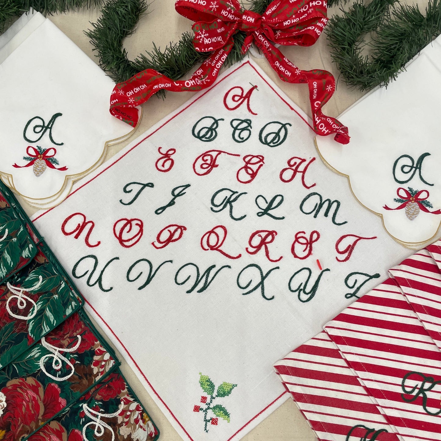 4 Woven Plaid Christmas Tree Placemats