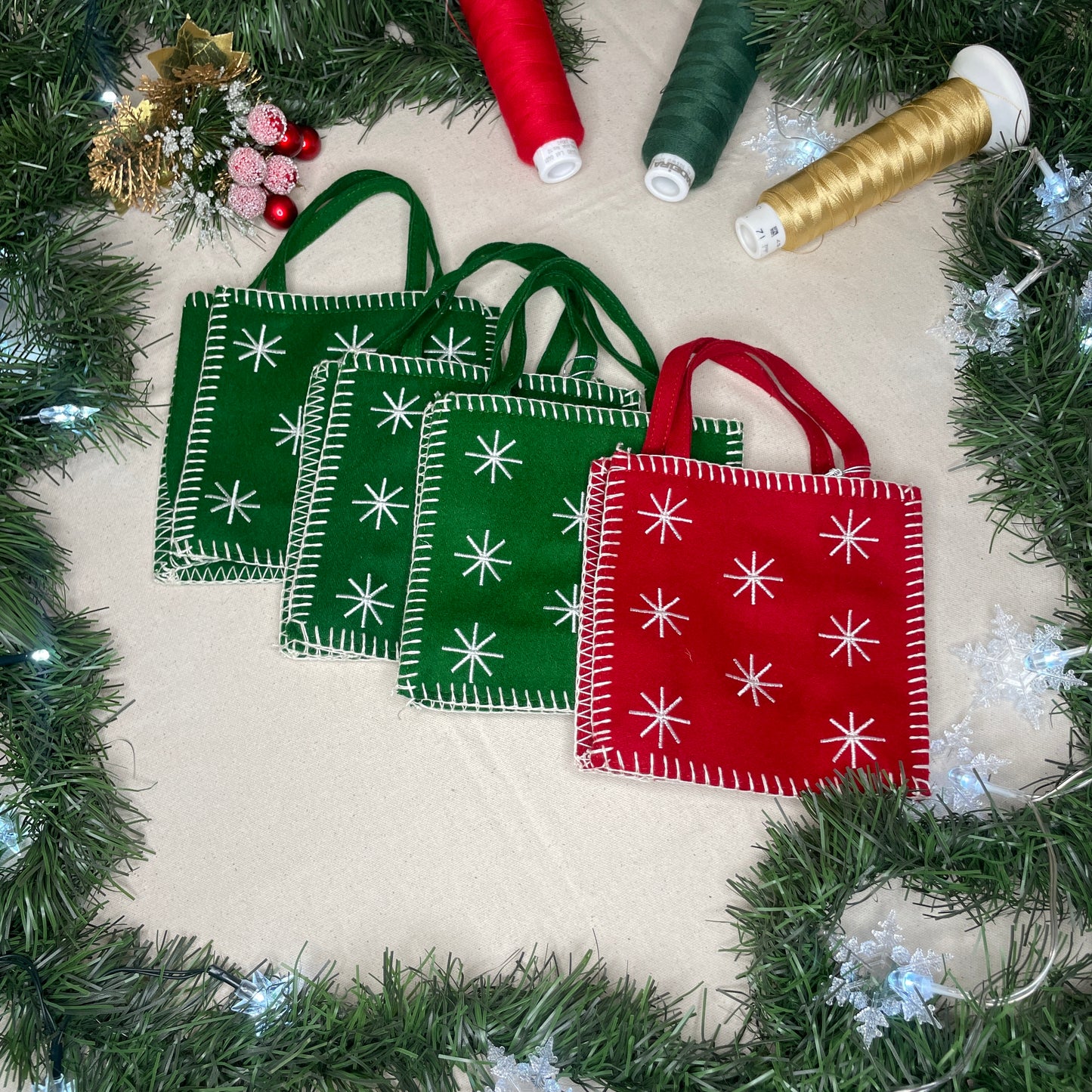 Mini Snowflake Totes