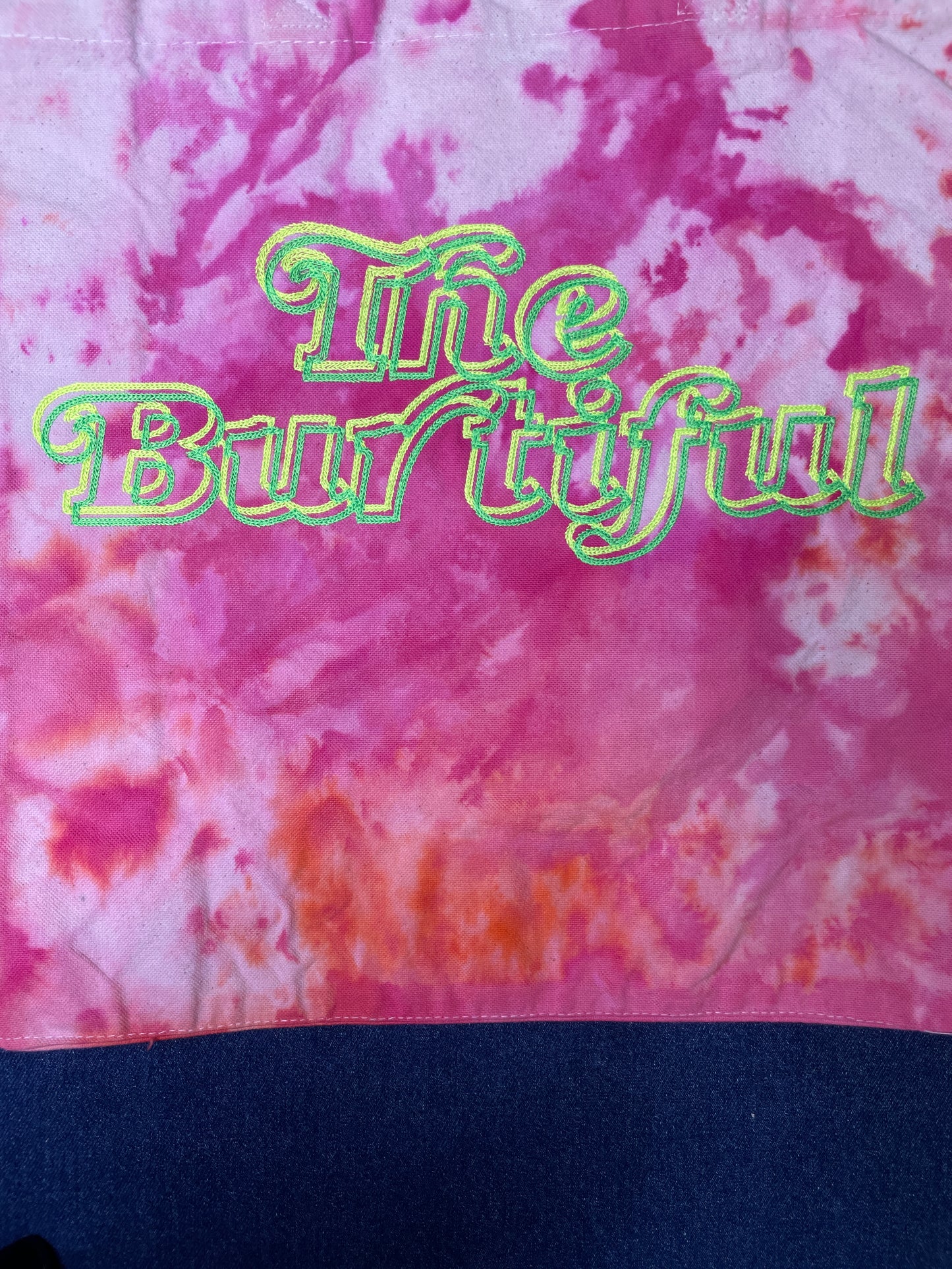 “The Burtiful” Trippy Glow Shopper Tote, Watermelon & Lime