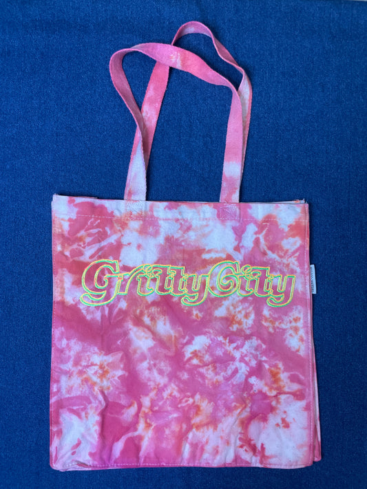 “Gritty City” Trippy Glow Shopper Tote, Watermelon & Lime