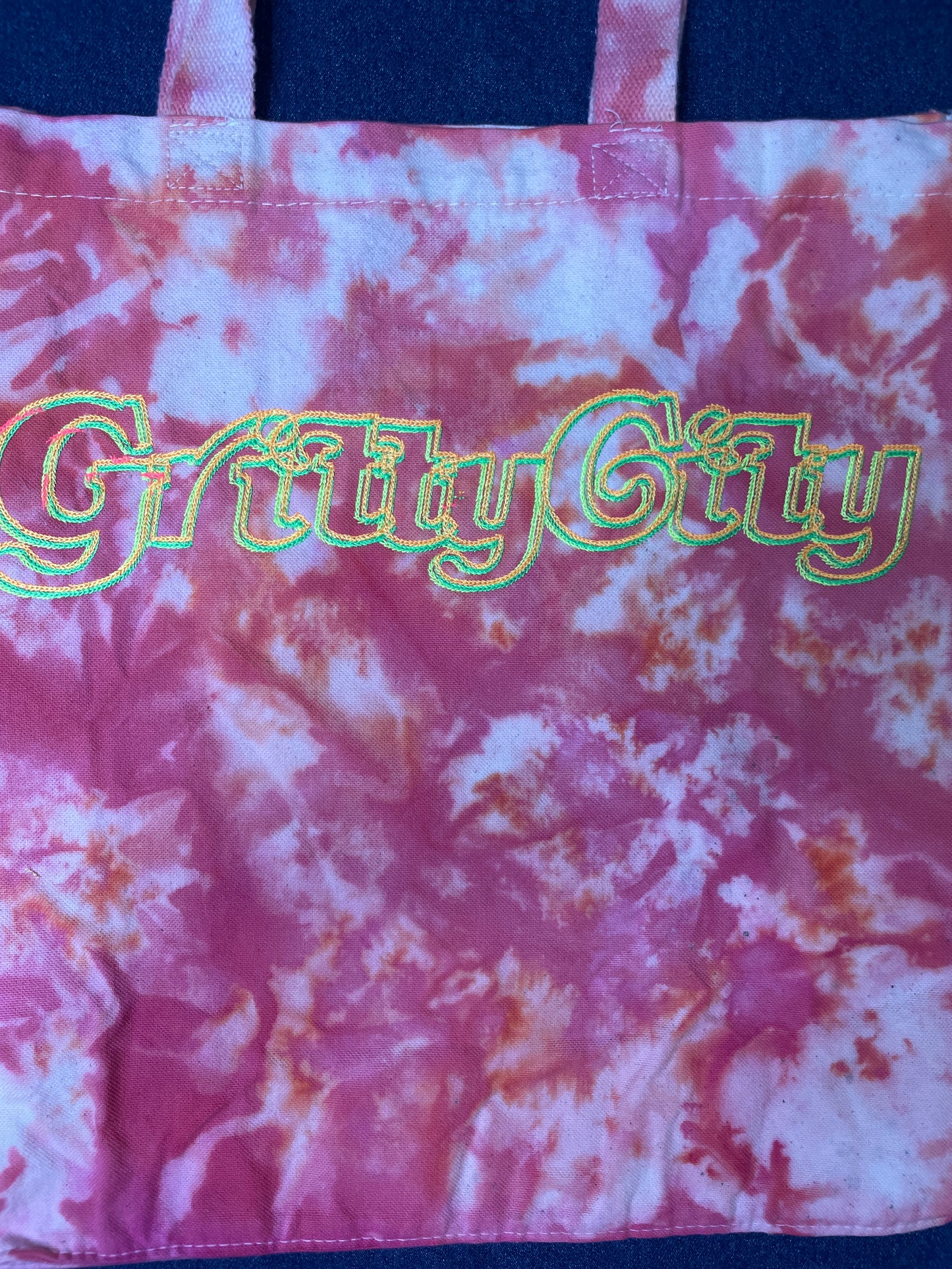 “Gritty City” Trippy Glow Shopper Tote, Watermelon & Lime