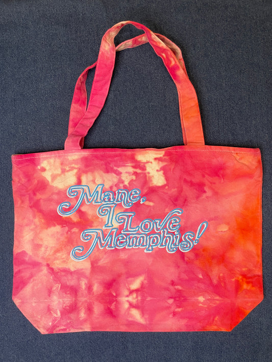 “Mane, I Love Memphis!” Trippy Glow Beach Tote, Watermelon & Blueberry