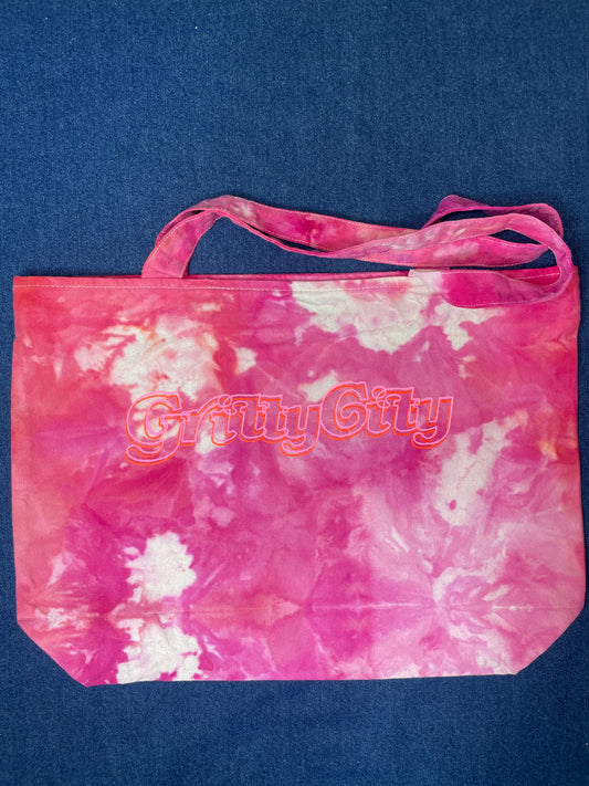 “Gritty City” Trippy Glow Beach Tote, Watermelon