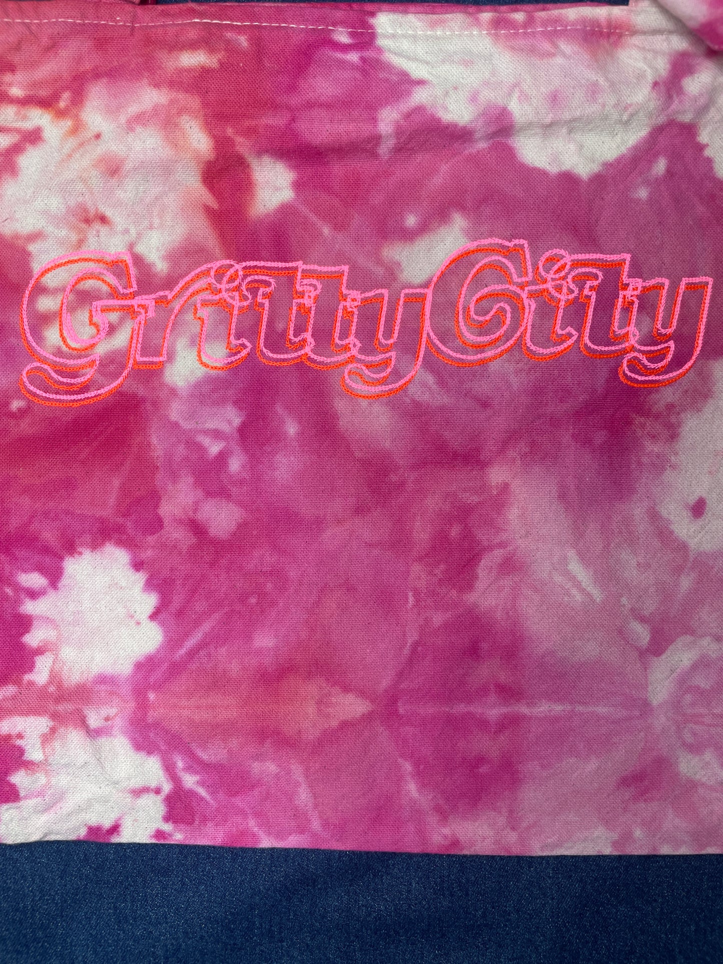 “Gritty City” Trippy Glow Beach Tote, Watermelon