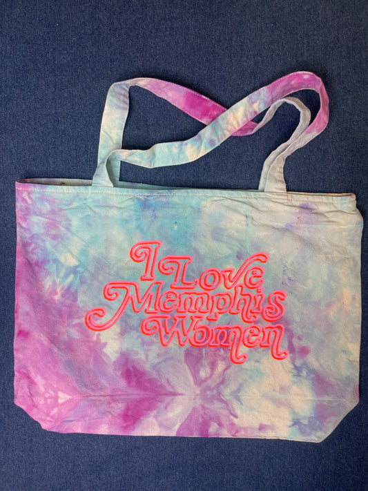 “I Love Memphis Women” Trippy Glow Beach Tote, Blueberry & Watermelon