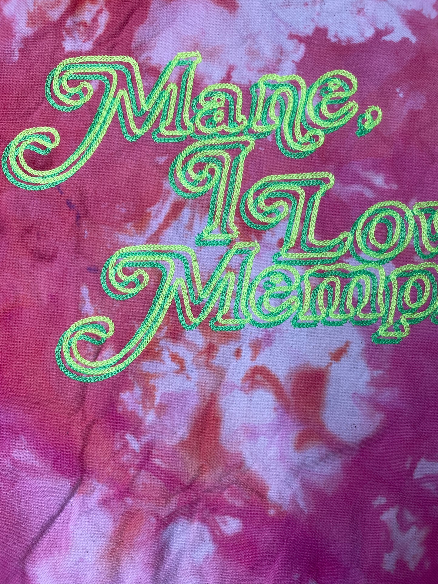 “Mane, I Love Memphis!” Trippy Glow Shopper Tote, Watermelon & Lime