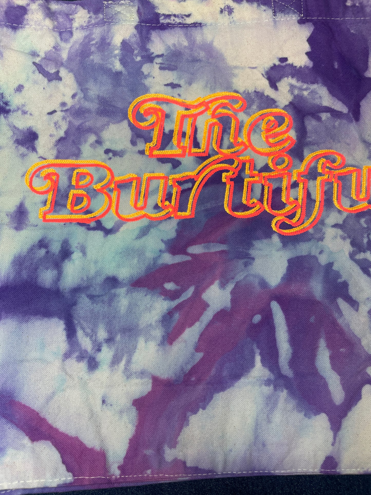 “The Burtiful” Trippy Glow Shopper Tote, Blueberry & Citrus