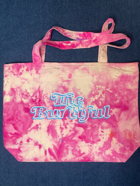 “The Burtiful” Trippy Glow Beach Tote, Watermelon Blues