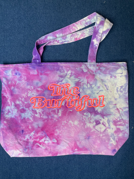 “The Burtiful” Trippy Glow Beach Tote, Blueberry & Watermelon